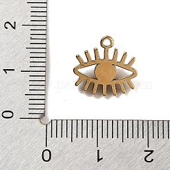 天然タイガーアイチャーム  イオンプレーティング（IP）304ステンレス鋼セッティング  18KGP本金メッキ  11x13x3mm  穴：1.2mm&nbsp;STAS-U014-06B-02