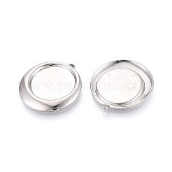 304 Stainless Steel Pendant Cabochon Settings&nbsp;STAS-T067-16P