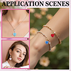 56Pcs 14 Styles Faceted Heart Glass Pendants Decoration&nbsp;HJEW-HY00153