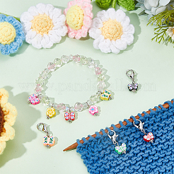 16Pcs 8 Style Butterfly Handmade Polymer Clay Pendant Stitch Marker&nbsp;HJEW-NB00009