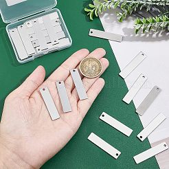 201 Stainless Steel Rectangle Stamping Blank Tag Pendants&nbsp;STAS-UN0002-82P