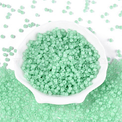 内側が透明なガラスシードビーズ6/0個。  ロンデル  丸い穴  アクアマリン  4x3mm  穴：1.2~1.5mm  約6080個/ポンド&nbsp;SEED-N008-08I