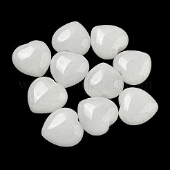 天然石ホワイトジェイドビーズ  片穴  ハート  15.5x15.5x8mm  穴：1mm&nbsp;G-P531-A41-01