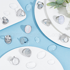 DIY Blank Dome Oval Finger Ring Making Kit&nbsp;DIY-UN0004-49