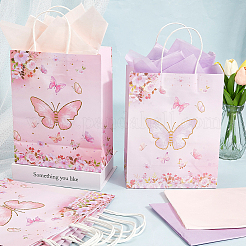 12Pcs 2 Colors Butterfly Print Paper Packaging Bags&nbsp;ABAG-BBC0001-29B