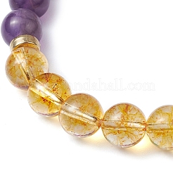 4個 4スタイル 天然宝石ビーズ ストレッチブレスレットセット  CCB 女性用プラスチックビーズブレスレット  内径：2-1/8インチ（5.5cm）  1個/スタイル&nbsp;BJEW-JB11010