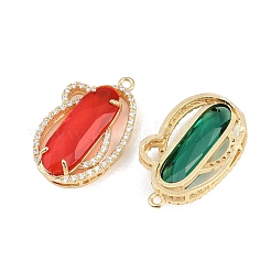 Brass Micro Pave Clear Cubic Zirconia Pendants&nbsp;KK-H257-09G