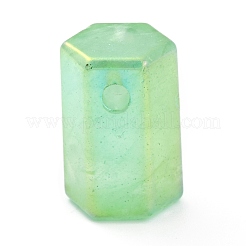 電気メッキ天然クォーツペンダント  染め  多面カット  ポリゴン  21x13x12mm  穴：3mm&nbsp;G-B017-02