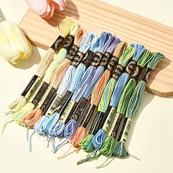 6層ポリエステル刺繍フロス  クロスステッチの糸  雪が激しく降るカラーシリーズ  ミックスカラー  0.5~1mm  約8.75ヤード（8m）/バンドル  12束/セット&nbsp;OCOR-FZ0001-01F