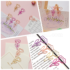 60Pcs 4 Colors Flower Iron Paper Clips&nbsp;AJEW-SP0003-04