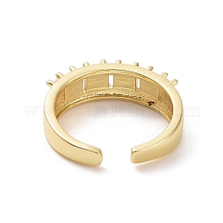 Clear Cubic Zirconia Rectangle Open Cuff Ring&nbsp;RJEW-H127-01G