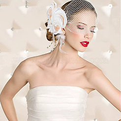 Bridal Mesh Veil Floral Cloth Hair Combs&nbsp;MRMJ-WH0077-096