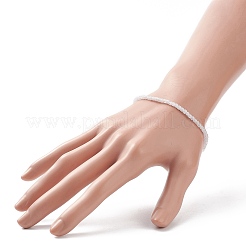 Natural Blue Lace Agate Cube Beaded Stretch Bracelet for Women&nbsp;BJEW-JB08975-04