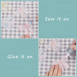 40Pcs 5 Colors Polyester with Mesh Embroidered Cloth Sew on Patches&nbsp;PATC-CY0001-35