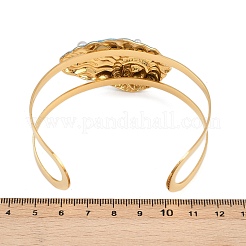 Shell Shape 304 Stainless Steel Enamel Cuff Bangles for Women&nbsp;BJEW-A049-04A-G