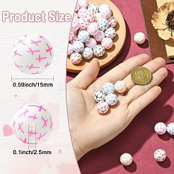 Round with Cross Food Grade Eco-Friendly Silicone Focal Beads&nbsp;SIL-CJC0007-15