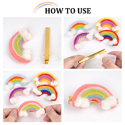 10Pcs 5 Colors Handwork Felt Needle Felting Rainbow Ornaments&nbsp;AJEW-BC0001-98