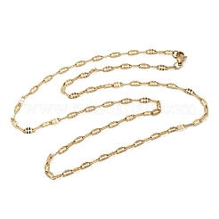 304ステンレススチールダップアズキチェーンネックレス  カニカン付き  ゴールドカラー  23.4インチ（59.4cm）  3.5mm&nbsp;STAS-O053-28G