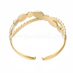 304 Stainless Steel Criss Cross Open Cuff Ring&nbsp;RJEW-T023-71G