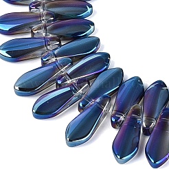 ガラスビーズ  ティアドロップ  トップ掘削  マリンブルー  15~16x6x4~4.5mm  穴：0.9~1mm  約119~120個/連  17.32~18.11インチ（44~46cm）&nbsp;EGLA-Q134-01A-A02