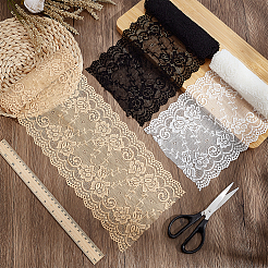 6 Yards 3 Colors Flower Pattern Nylon with Spandex Lace Ribbon&nbsp;OCOR-NB0002-69