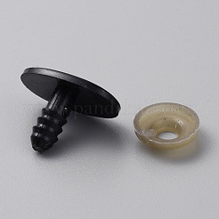 プラスチック人形クラフトの目  安全の目  スペーサー付き  オーバル  ブラック  19x13x14mm&nbsp;DIY-WH0028-53D