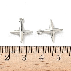合金ペンダント  ラックめっき  スターのチャーム  プラチナ  16x14x3mm  穴：1.2mm&nbsp;FIND-Z089-07P-01