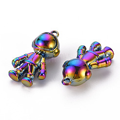 合金ペンダント  カドミウムフリー＆ニッケルフリー＆鉛フリー  宇宙人  虹色  32x18x12mm  穴：2mm&nbsp;PALLOY-S180-093-NR