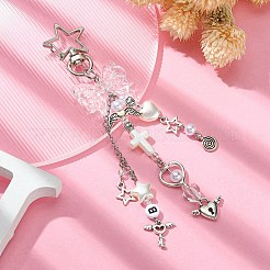 ABSプラスチックパール調ビーズ  クロス  乳白色  15.5x12x4.5mm  穴：2mm&nbsp;OACR-YW0001-71