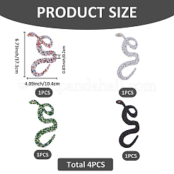 4Pcs 4 Colors Rhinestone Self-adhesion Cloth Patches&nbsp;DIY-FH0007-56