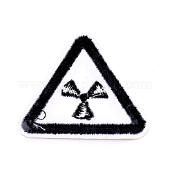 機械刺繍布地手縫い/アイロンワッペン  マスクと衣装のアクセサリー  警告サインのある三角形  注意電離放射線  きいろ  50.5x45.5x1.3mm&nbsp;DIY-M006-12B