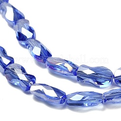 電気メッキガラスビーズセット  魚  ABカラー  多面カット  コーンフラワーブルー  10x6x4mm  穴：1.2mm  約70個/連  27.56''（70センチメートル）&nbsp;EGLA-P066-01A-AB05