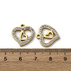 304 Stainless Steel Clay Rhinestone Pendants&nbsp;STAS-P406-17B-G