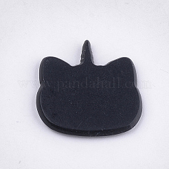 プラスチック製の子猫のカボション  漫画の猫  ホワイト  20.5x20.5x2mm&nbsp;KY-T010-08