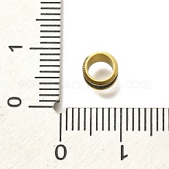 304ステンレススチールエナメルヨーロピアンビーズ  大穴ビーズ  コラム  ゴールドカラー  5x6mm  穴：4.2mm&nbsp;STAS-R140-22G