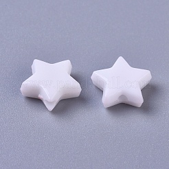不透明なアクリルビーズ  スター  ホワイト  9.5x9.5x3.5mm  穴：0.5mm&nbsp;SACR-WH0002-07L