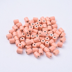 塗装合金ビーズをスプレー  チューブ  ライトサーモン  6x5mm  穴：1.2mm&nbsp;PALLOY-G268-N02-008