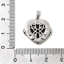 真鍮キュービックジルコニアとパウア貝のペンダント  淡水シェルペンダント  プラチナ  ハート  18x19x4.5mm  穴：4.5x2.5mm&nbsp;KK-G553-01B-P