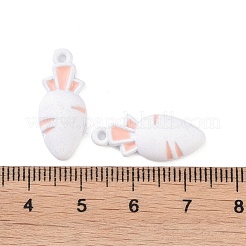 スプレープリント合金ペンダント  カドミウムフリー＆鉛フリー  ニンジンチャーム  ホワイト  21.5x9x4mm  穴：1.6mm&nbsp;ENAM-R149-09B-G