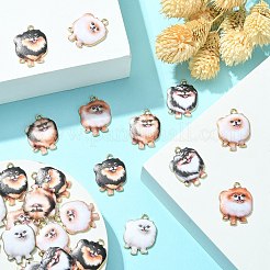 30個6スタイルプリントアロイペンダント  カドミウムフリー＆ニッケルフリー＆鉛フリー  犬  ミックスカラー  23.5x18.5x2.5mm  穴：2mm  5個/スタイル&nbsp;ENAM-CJ0005-33