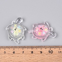 Transparent Acrylic and Glitter Powder Pendants&nbsp;TACR-T028-68