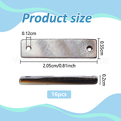 16Pcs Natural Black Lip Shell Connector Charms&nbsp;FIND-BC0019-96A