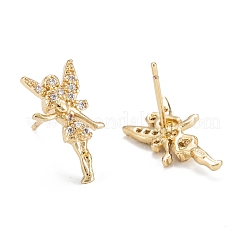 Fairy Sparkling Cubic Zirconia Stud Earrings for Girl Women&nbsp;EJEW-H126-08G