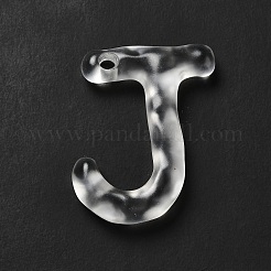 透明樹脂アルファベットペンダント  文字チャーム  文字.j  41~45x33~52.5x8mm  穴：3.5mm&nbsp;LS-RESI-C028-02J