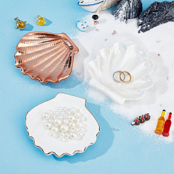 3Pcs 3 Style Porcelain Shell-shaped Ring Holder&nbsp;AJEW-GL0001-44