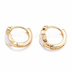 Brass Micro Pave Clear Cubic Zirconia Huggie Hoop Earrings&nbsp;EJEW-P187-B11