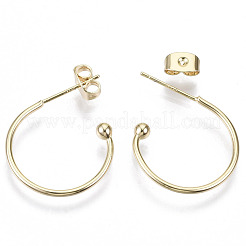 Brass Half Hoop Earrings&nbsp;KK-R112-041A-NF