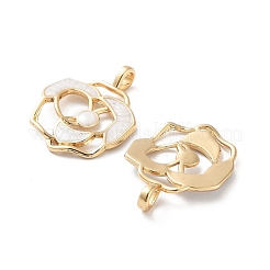 ラックメッキ合金樹脂ペンダント  花のチャーム  カドミウムフリー＆ニッケルフリー＆鉛フリー  ライトゴールド  28x21.5x5.5mm  穴：4.2x3.2mm&nbsp;FIND-C050-05KCG