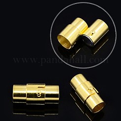 真鍮製ロッキングチューブマグネットクラスプ  コラム  ミックスカラー  17x7~8mm  穴：6mm&nbsp;MC076-M