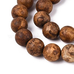 天然石瑪瑙ビーズ連売り  ラウンド  染め＆加熱  サドルブラウン  13.5~14mm  穴：0.9~1mm  約28個/連  15.16''（38.5センチメートル）&nbsp;G-T144-64A-01